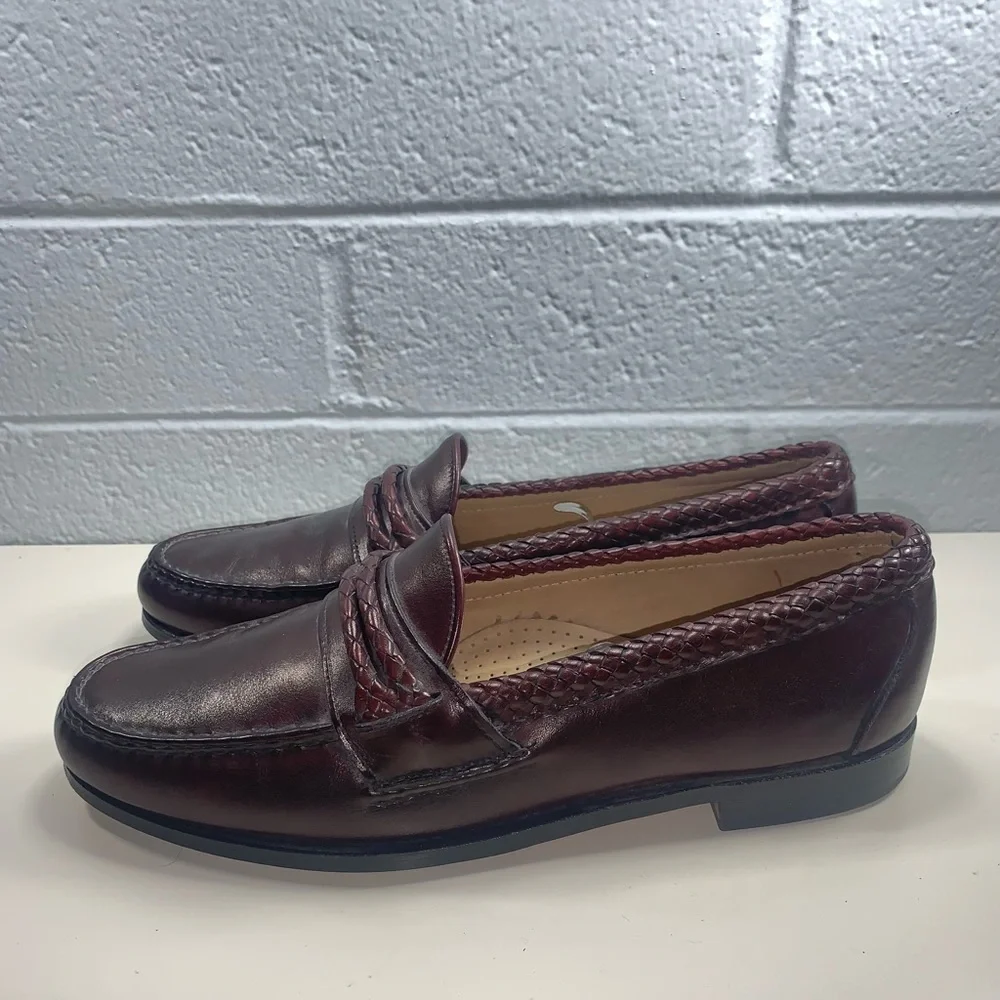 Allen Edmonds Burgundy Red Brown Leather Loafers Mens Size 11 Shoes Made In USA - Picture 2 of 8